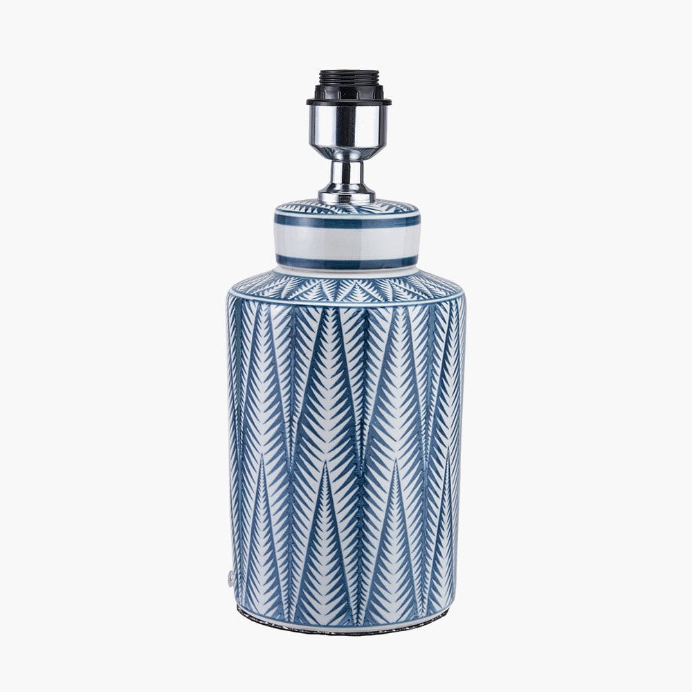 Samara Blue and White Aztec Pattern Ceramic Table Lamp.