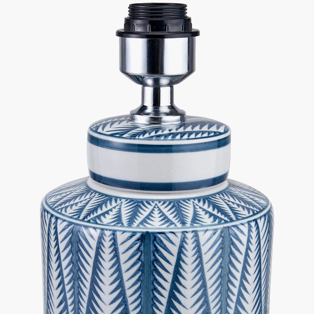Samara Blue and White Aztec Pattern Ceramic Table Lamp.