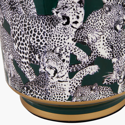 Pacific Lifestyle Lighting Saskia Forest Green Tall Cheetah Ceramic Table Lamp House of Isabella UK