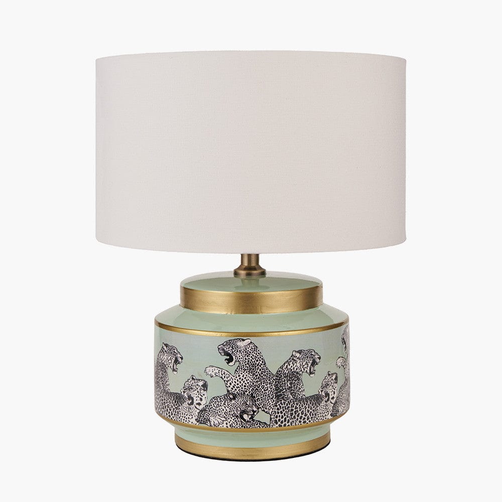 Saskia Sage Cheetah Ceramic Table Lamp.