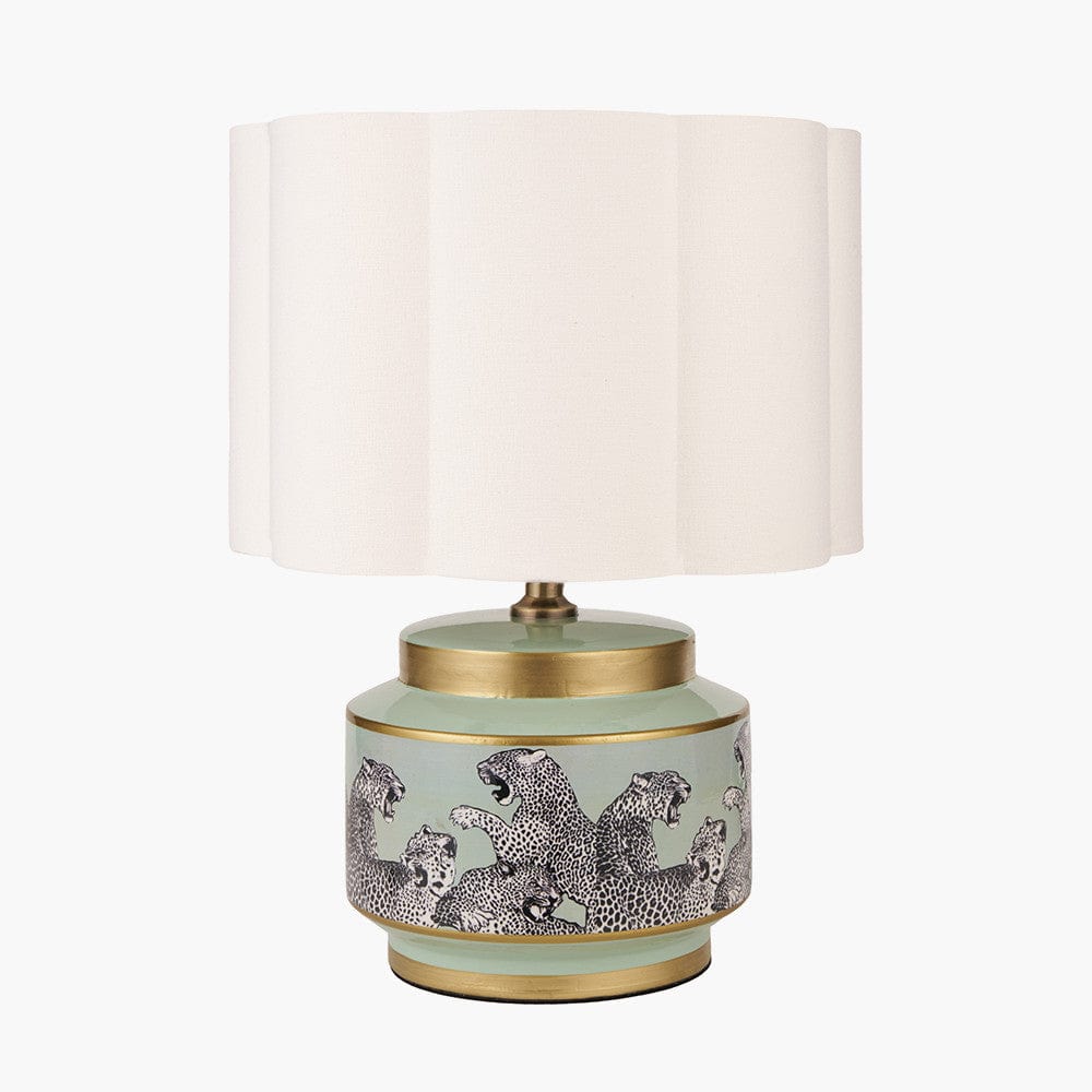 Saskia Sage Cheetah Ceramic Table Lamp.