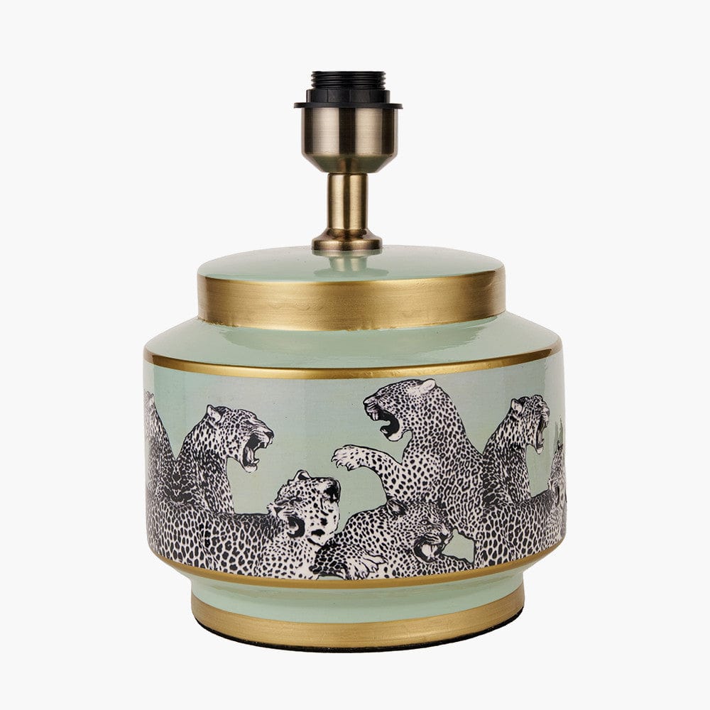 Saskia Sage Cheetah Ceramic Table Lamp.