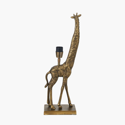 Pacific Lifestyle Lighting Savanna Antique Brass Metal Giraffe Table Lamp House of Isabella UK