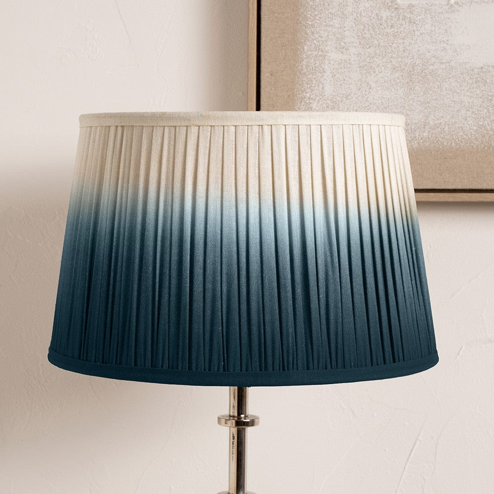 Pacific Lifestyle Lighting Scallop 25cm Blue Ombre Soft Pleated Tapered Shade House of Isabella UK