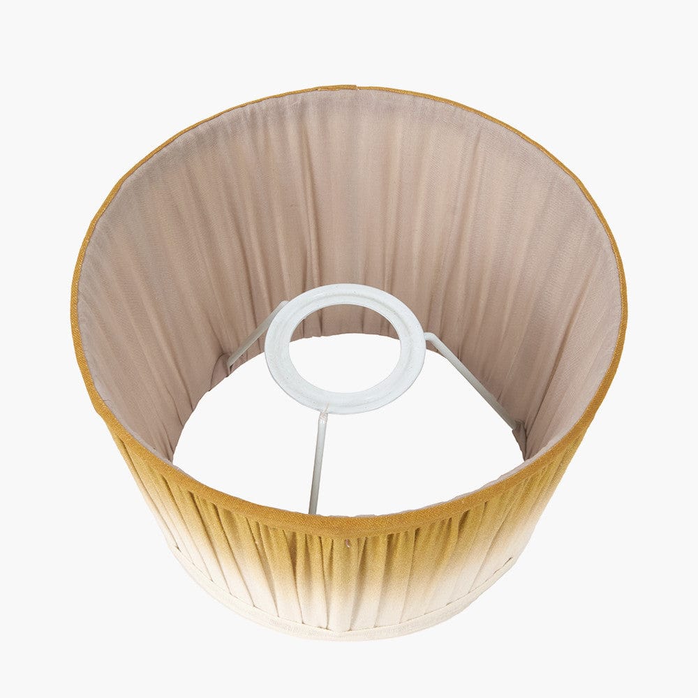 Pacific Lifestyle Lighting Scallop 25cm Mustard Ombre Soft Pleated Tapered Shade House of Isabella UK