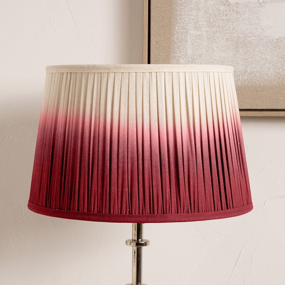 Pacific Lifestyle Lighting Scallop 25cm Red Ombre Soft Pleated Tapered Shade House of Isabella UK