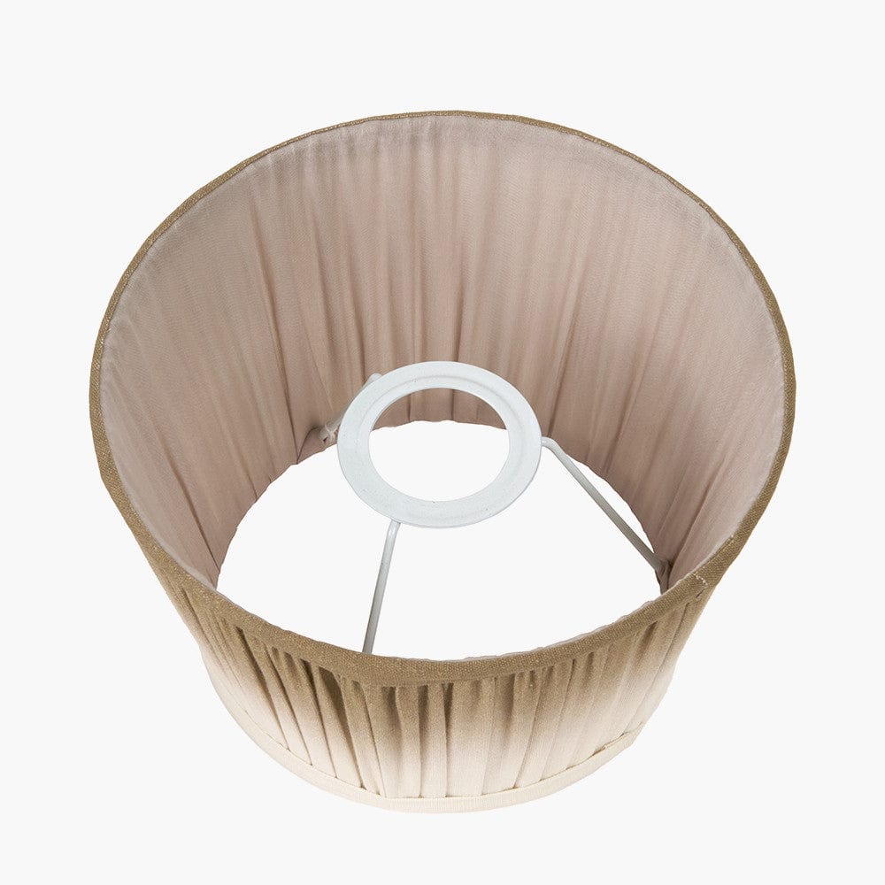 Pacific Lifestyle Lighting Scallop 25cm Taupe Ombre Soft Pleated Tapered Shade House of Isabella UK