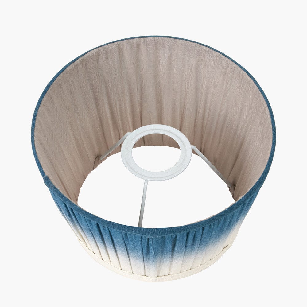 Pacific Lifestyle Lighting Scallop 30cm Blue Ombre Soft Pleated Tapered Shade House of Isabella UK