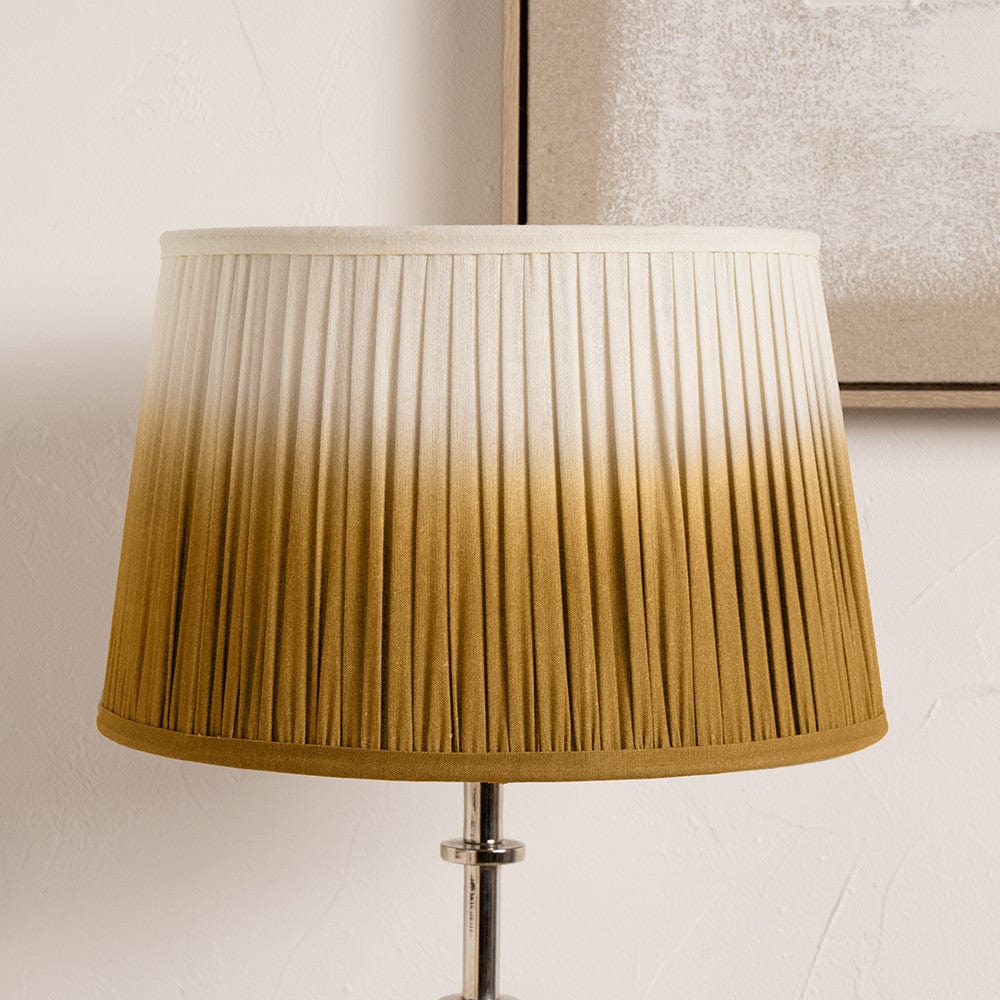 Pacific Lifestyle Lighting Scallop 30cm Mustard Ombre Soft Pleated Tapered Shade House of Isabella UK