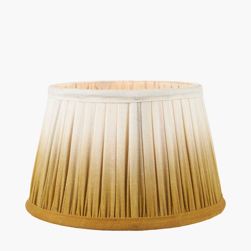 Pacific Lifestyle Lighting Scallop 30cm Mustard Ombre Soft Pleated Tapered Shade House of Isabella UK