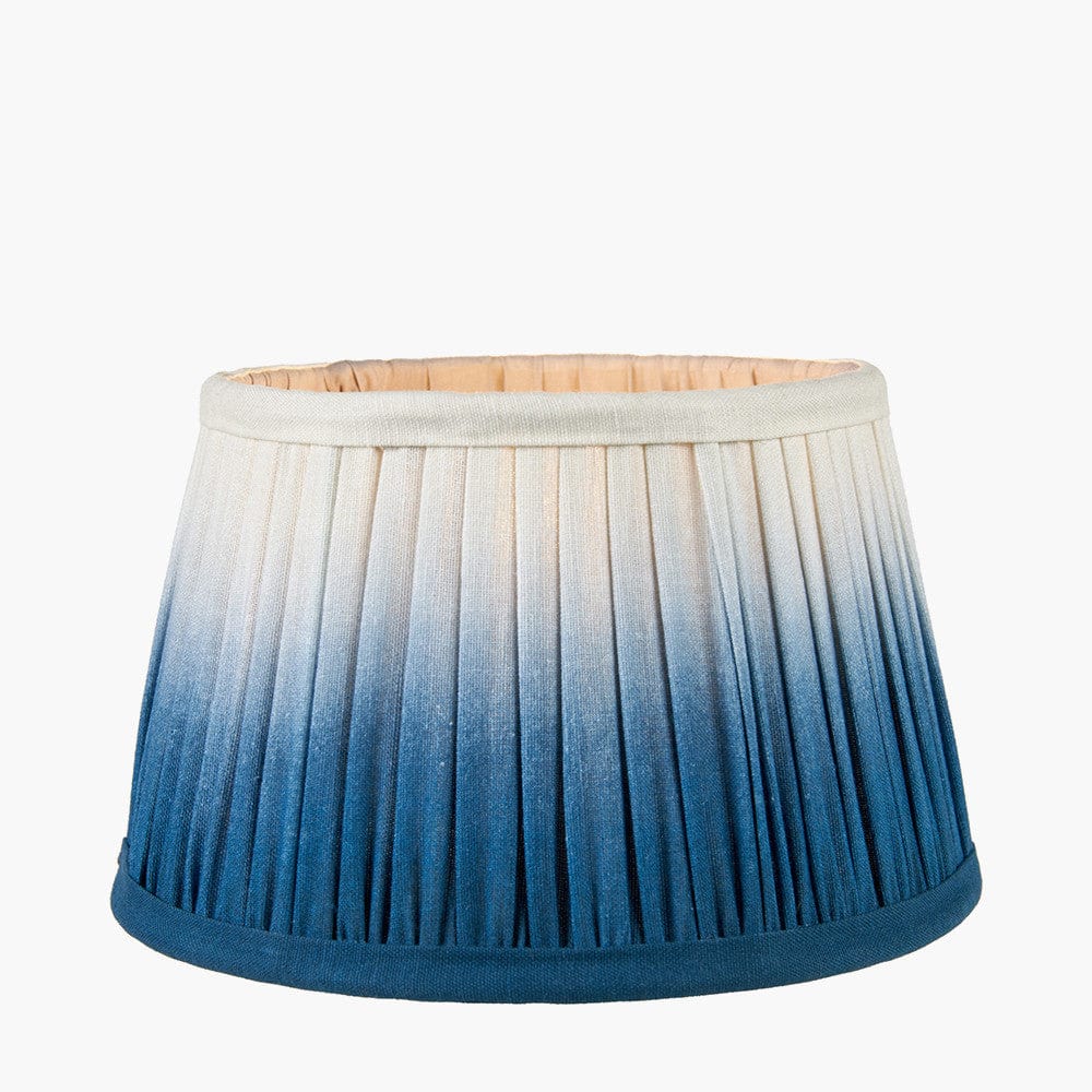 Pacific Lifestyle Lighting Scallop 40cm Blue Ombre Soft Pleated Tapered Shade House of Isabella UK