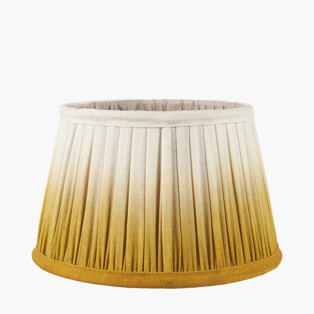 Pacific Lifestyle Lighting Scallop 40cm Mustard Ombre Soft Pleated Tapered Shade House of Isabella UK