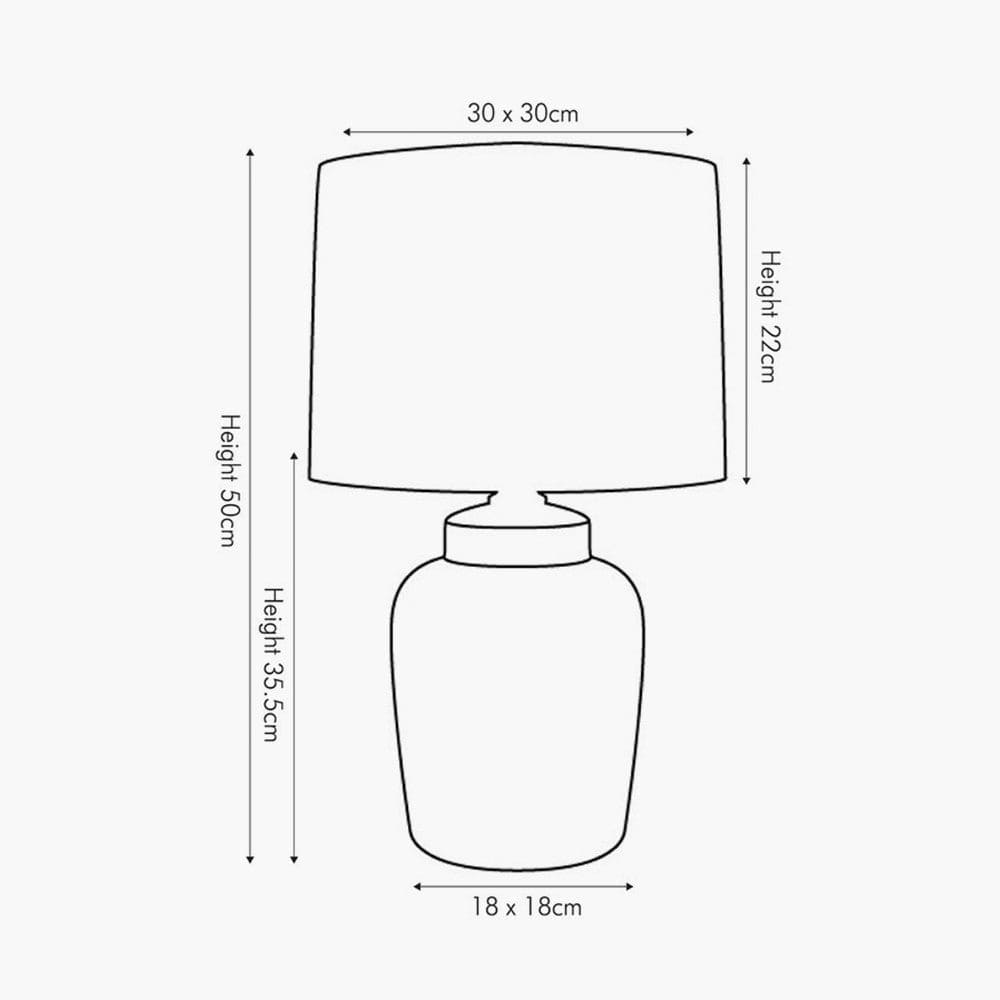 Schoal Blue and White Fish Detail Ceramic Table Lamp.