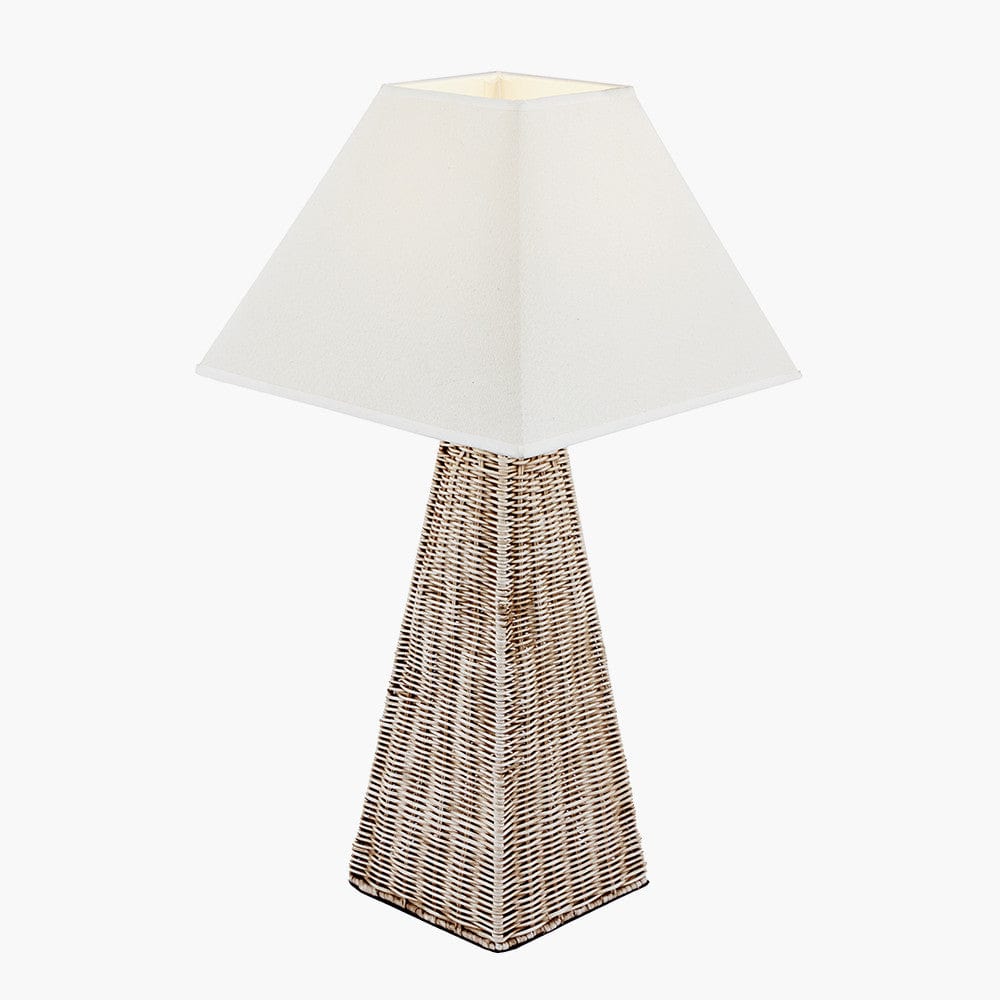 Seacomb Rattan Pyramid Table Lamp.