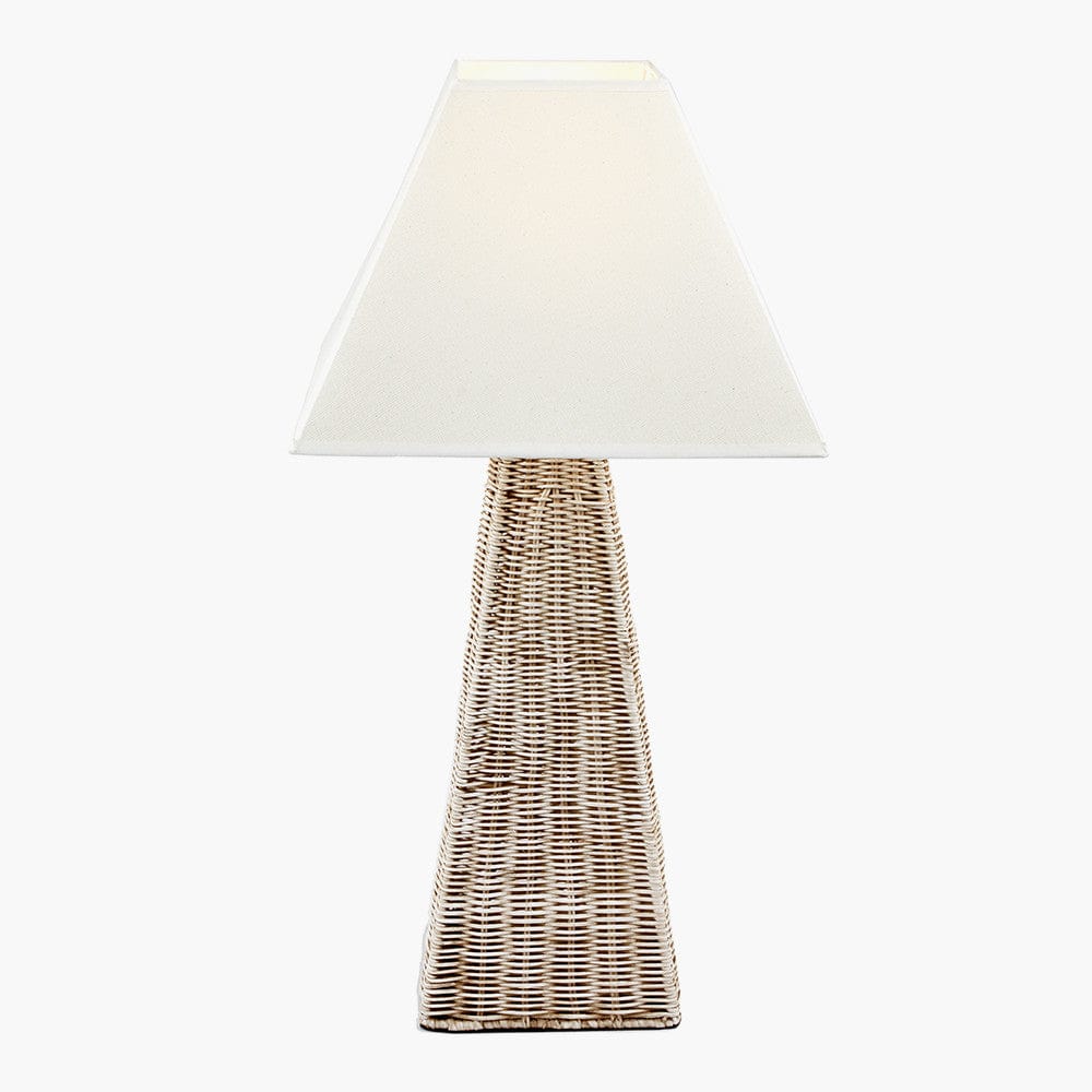 Pacific Lifestyle Lighting Seacomb Rattan Pyramid Table Lamp House of Isabella UK