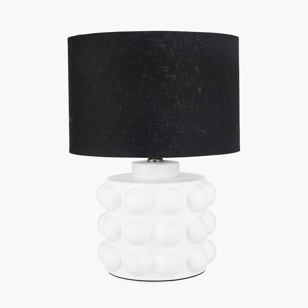 Serenity White Bobbled Ceramic Large Table Lamp Base.