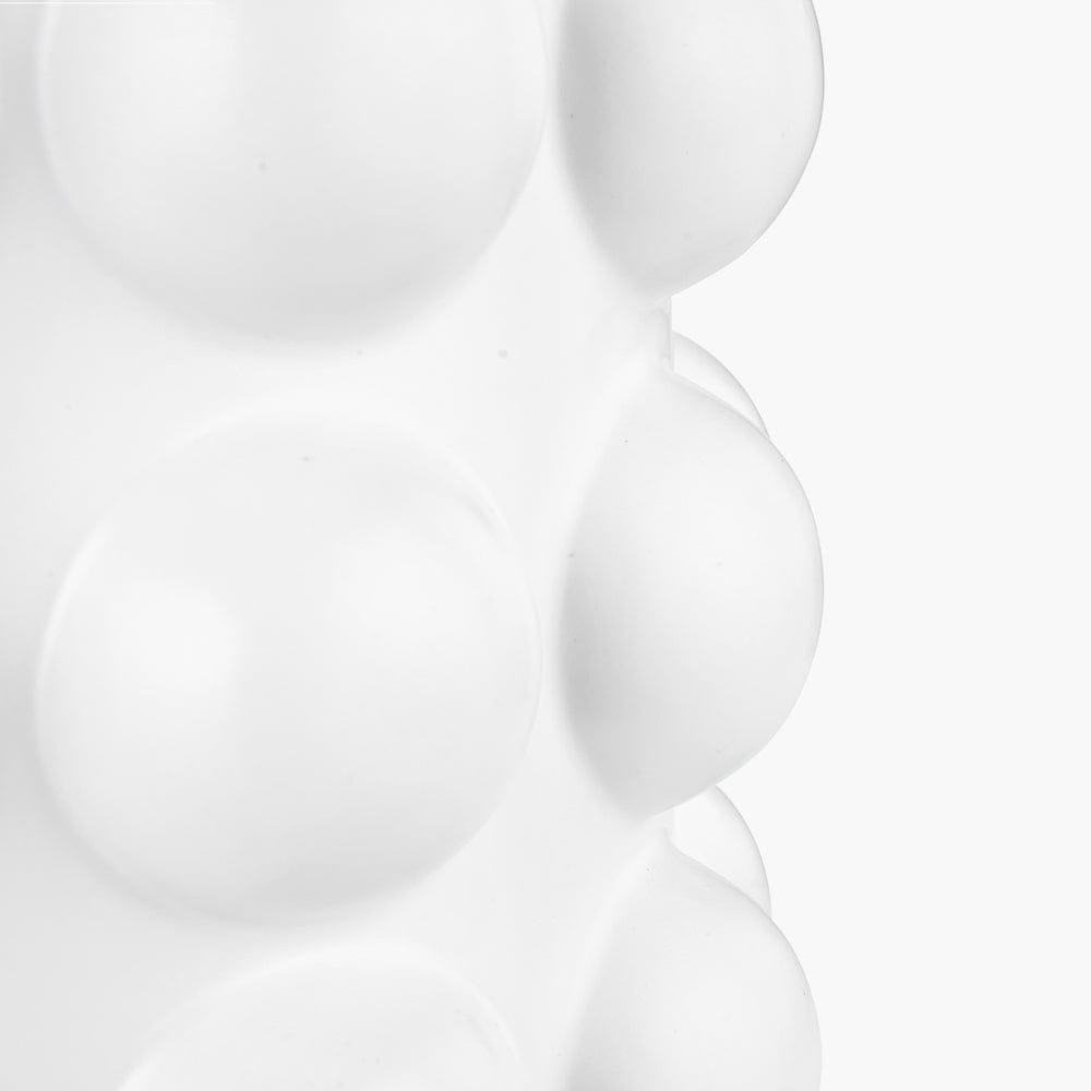 Serenity White Bobbled Ceramic Large Table Lamp Base.