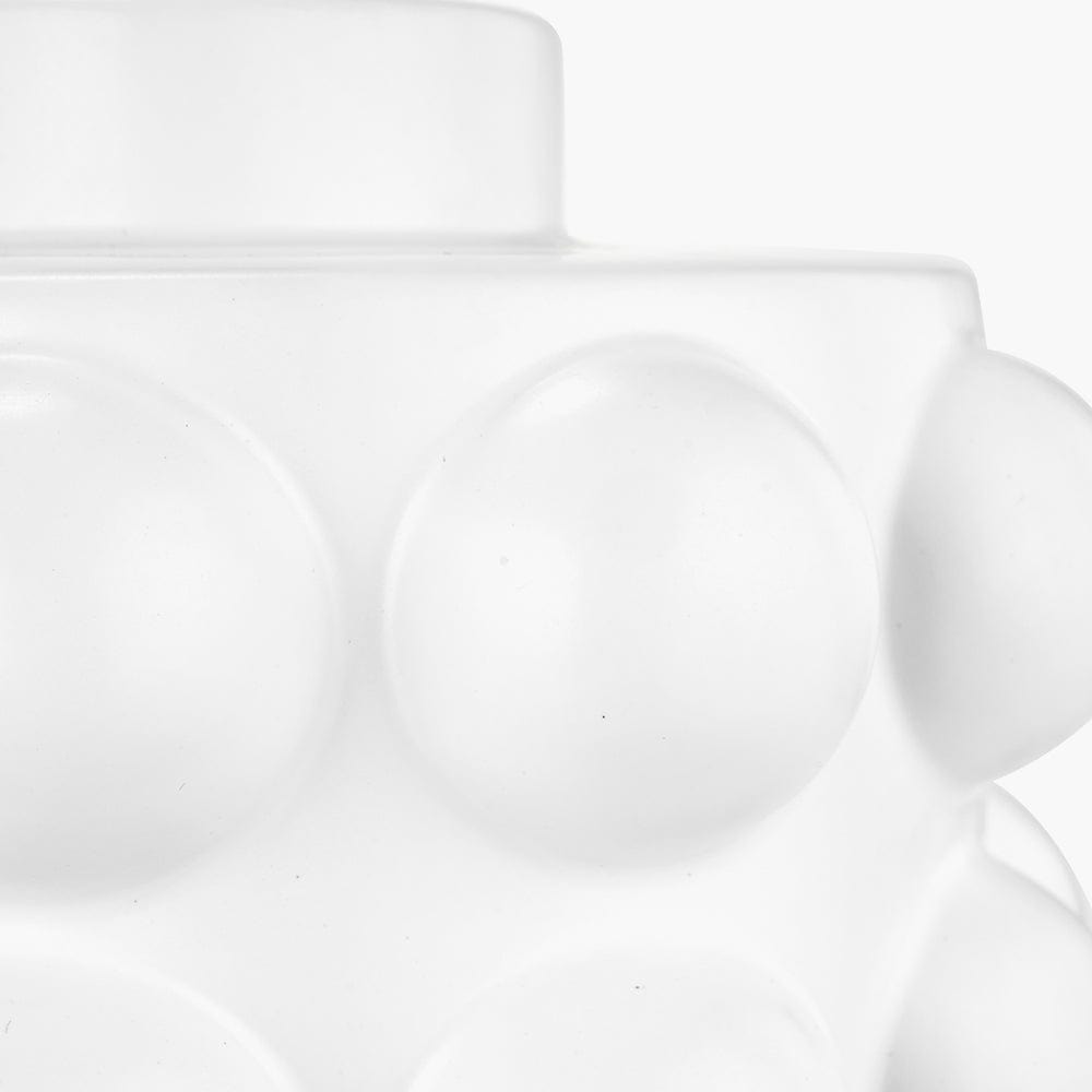 Serenity White Bobbled Ceramic Large Table Lamp Base.