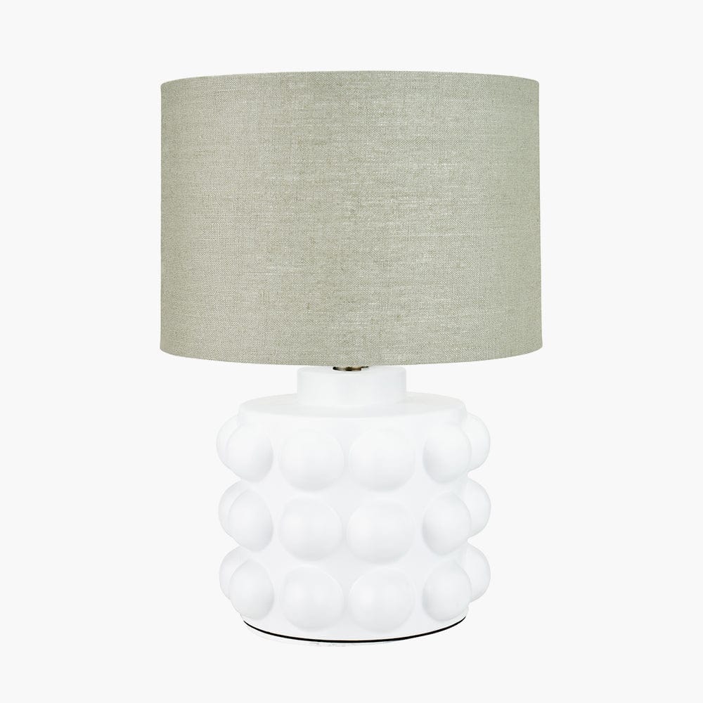 Serenity White Bobbled Ceramic Large Table Lamp Base.