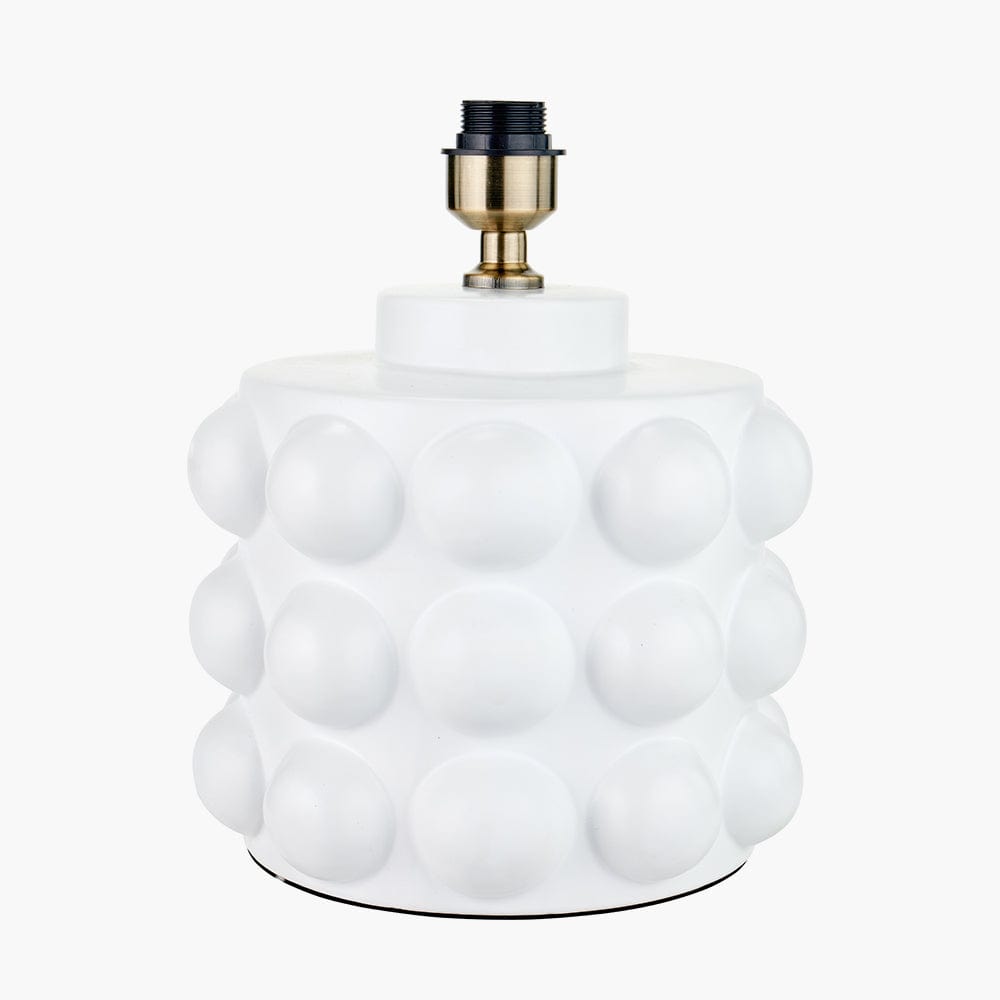 Serenity White Bobbled Ceramic Large Table Lamp Base.