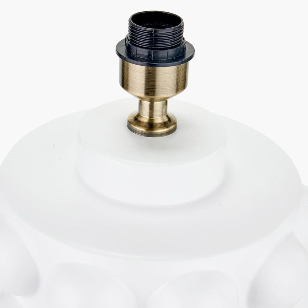 Serenity White Bobbled Ceramic Large Table Lamp Base.