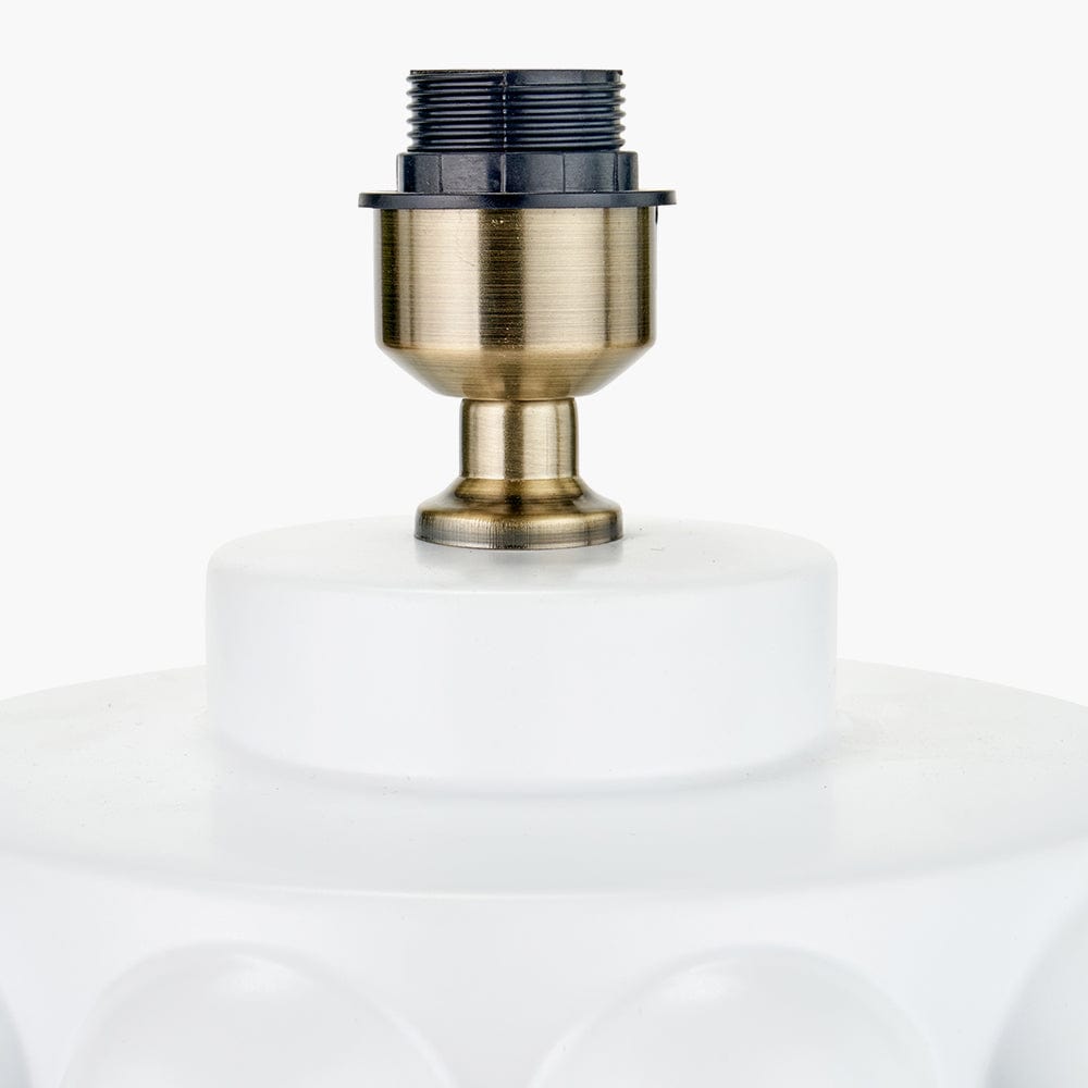 Serenity White Bobbled Ceramic Large Table Lamp Base.