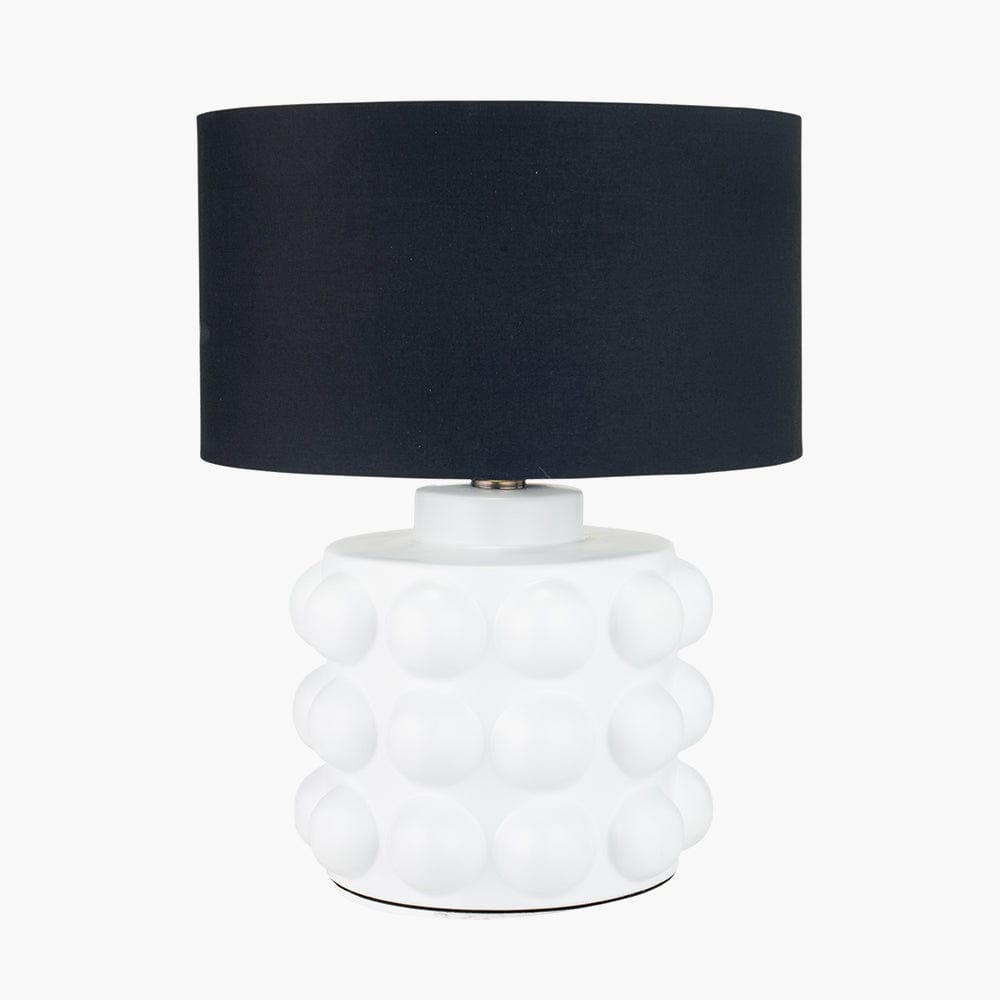 Serenity White Bobbled Ceramic Large Table Lamp Base.