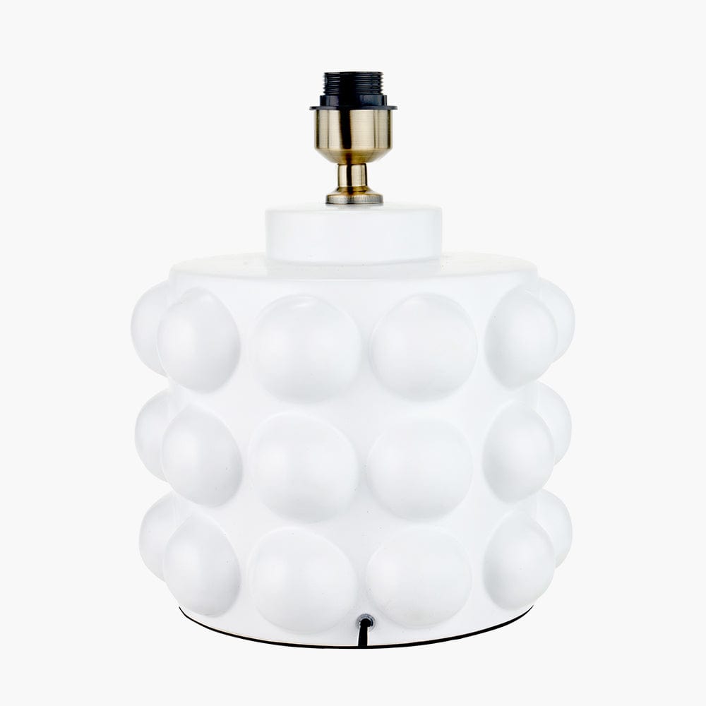 Serenity White Bobbled Ceramic Large Table Lamp Base.