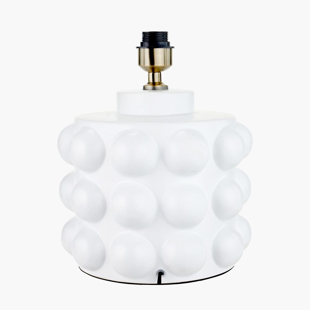 Pacific Lifestyle Lighting Serenity White Bobbled Ceramic Large Table Lamp Base House of Isabella UK