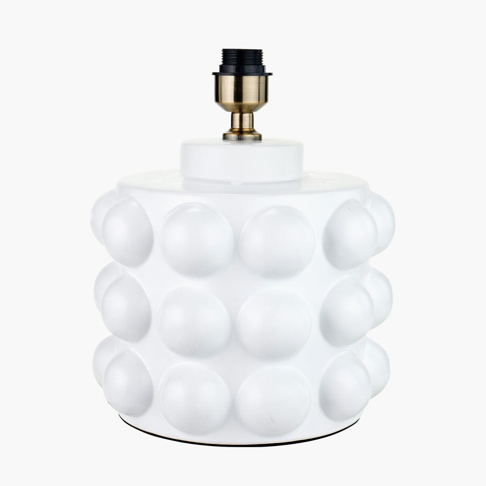 Serenity White Bobbled Ceramic Large Table Lamp Base.