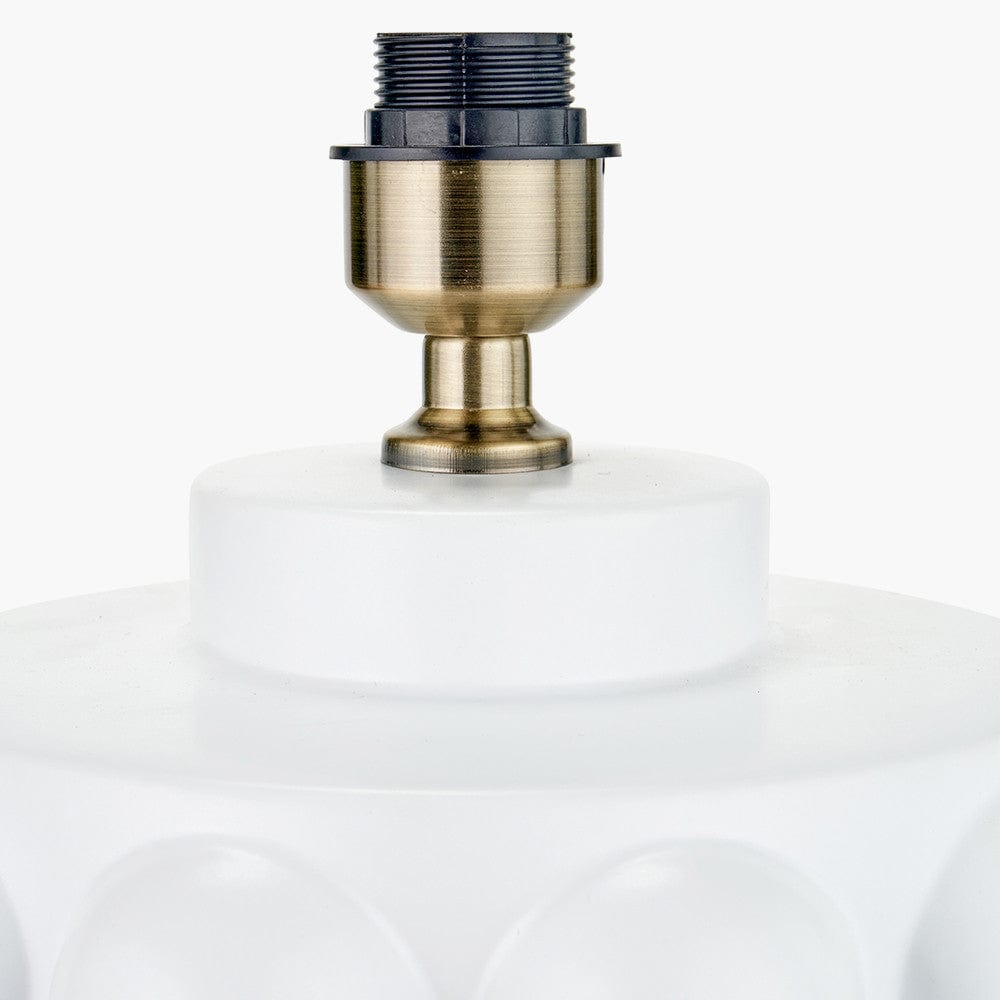 Serenity White Bobbled Ceramic Large Table Lamp Base with Harry 40cm Black Cotton Mix Cylinder Lampshade.