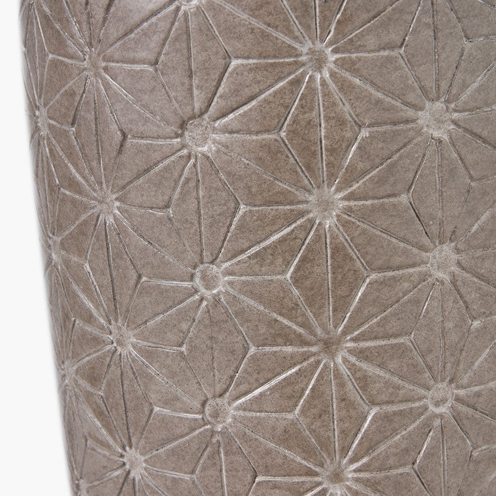 Sidra Grey Stoneware Etch Detail Table Lamp.