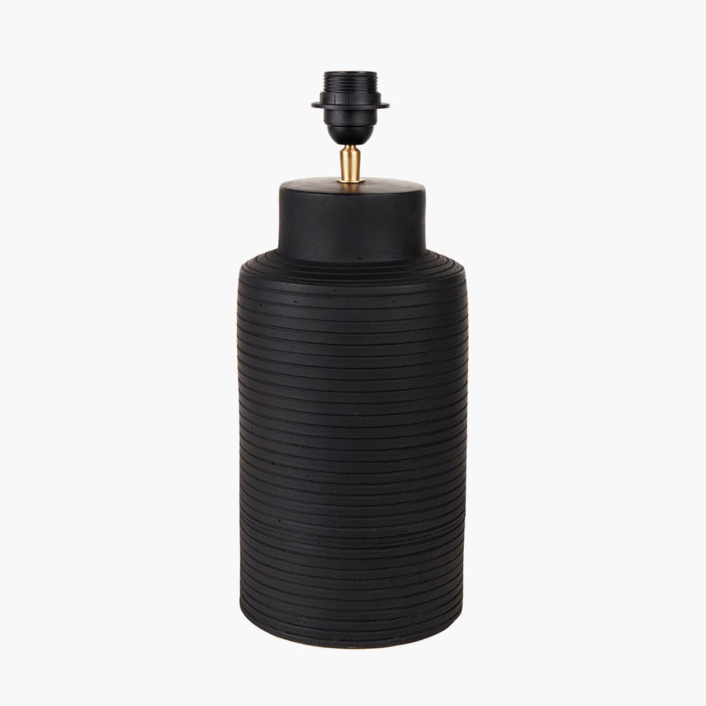 Sierra Black Tall Ribbed Terracotta Table Lamp Base.