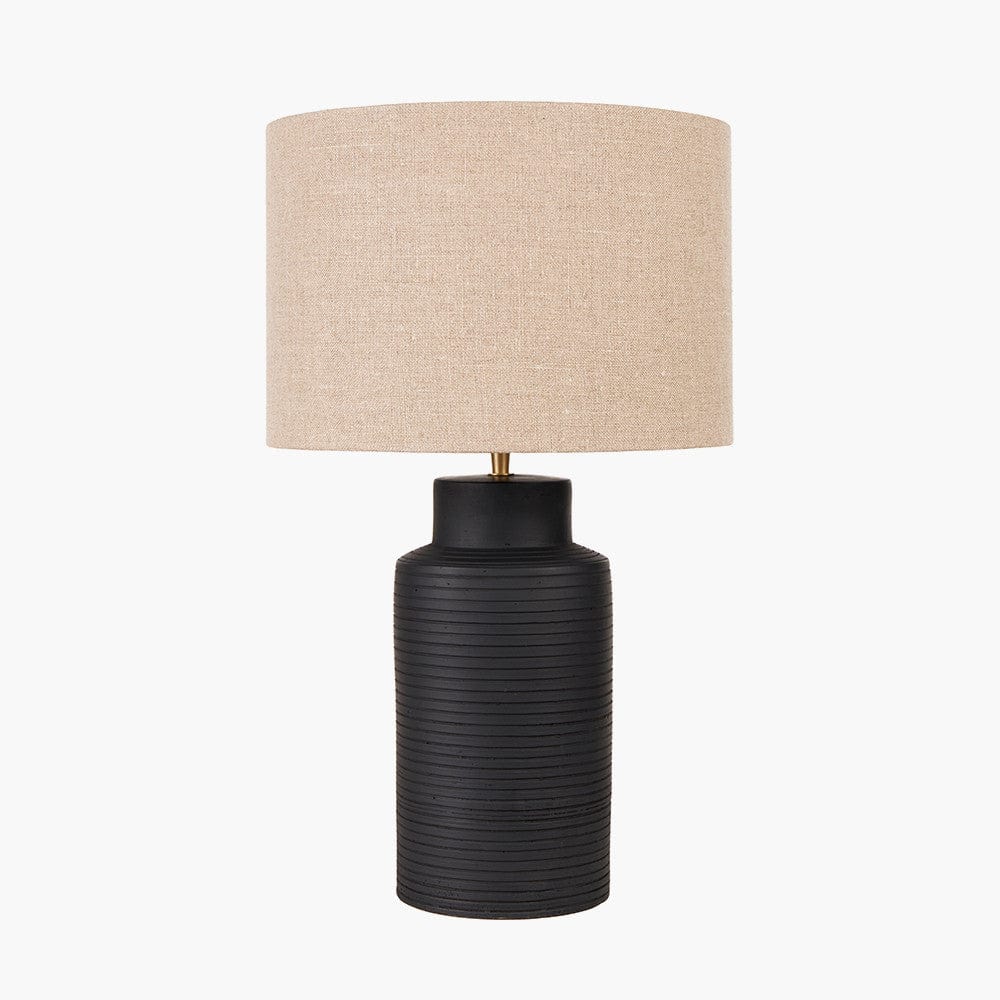 Sierra Black Tall Ribbed Terracotta Table Lamp Base.