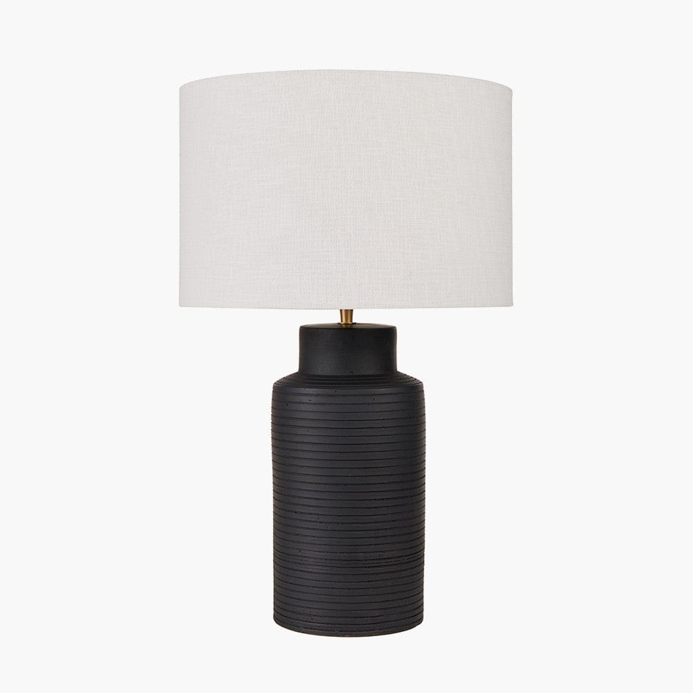 Sierra Black Tall Ribbed Terracotta Table Lamp Base.