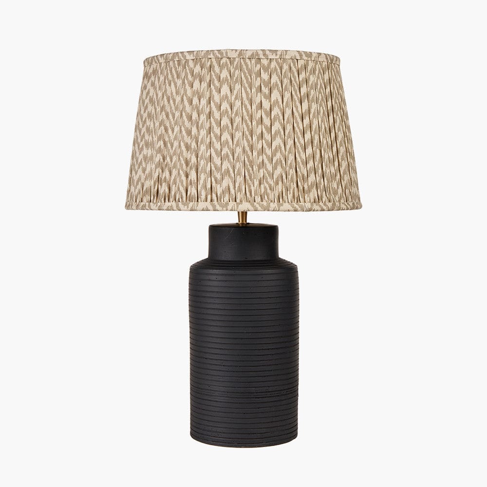 Sierra Black Tall Ribbed Terracotta Table Lamp Base.