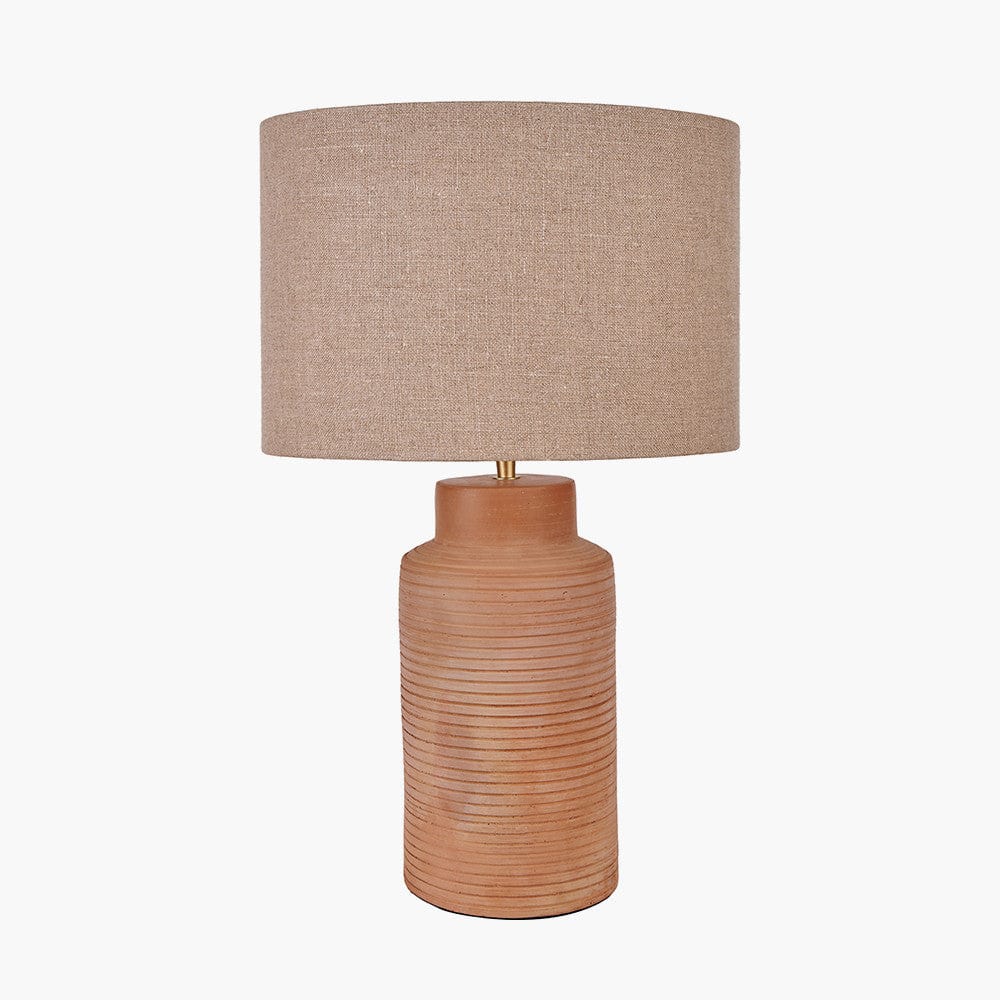 Sierra Natural Tall Ribbed Terracotta Table Lamp Base.