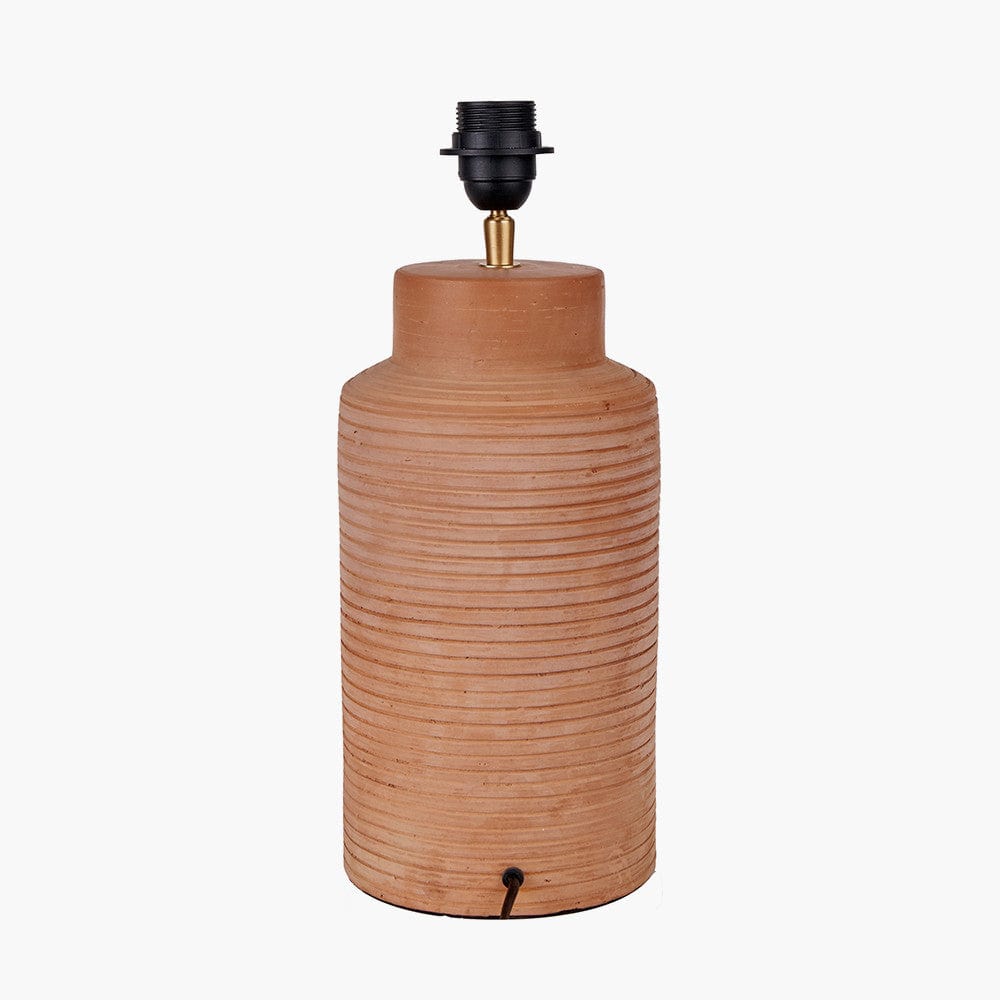 Sierra Natural Tall Ribbed Terracotta Table Lamp Base.