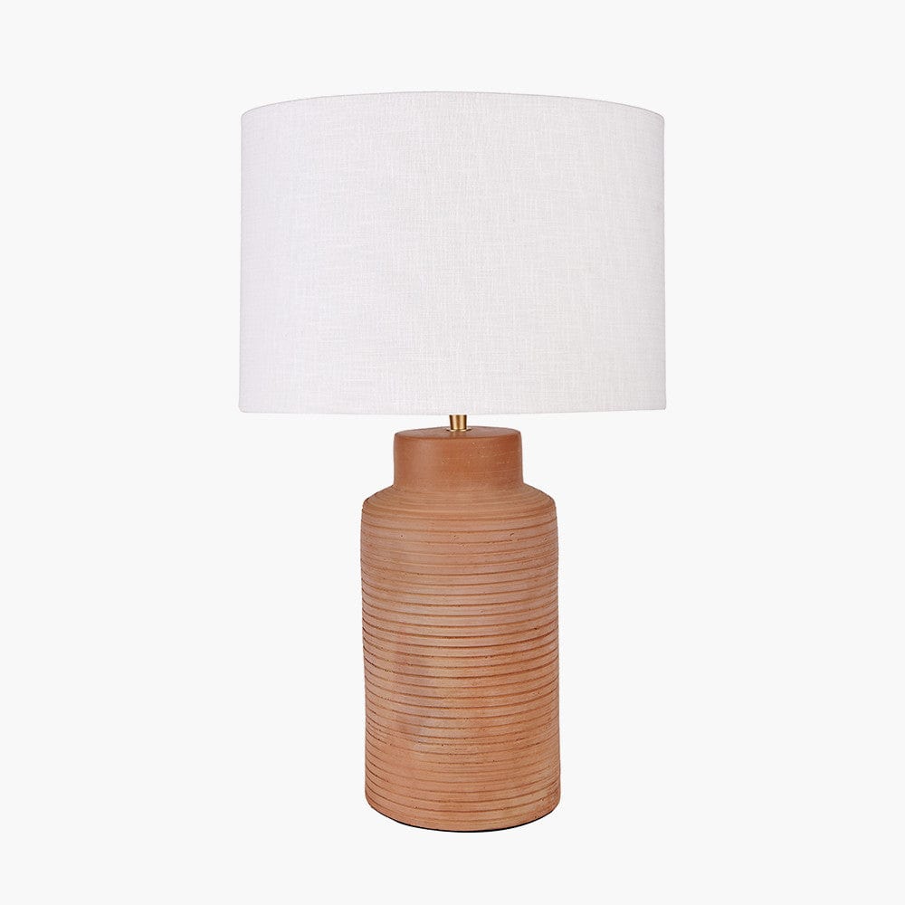 Sierra Natural Tall Ribbed Terracotta Table Lamp Base.