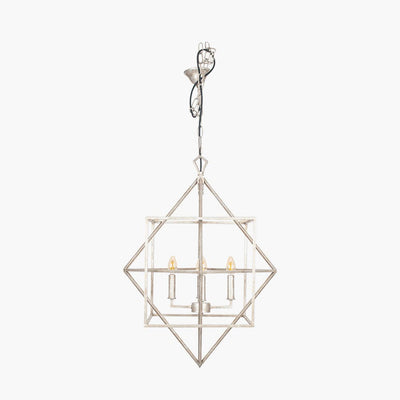 Pacific Lifestyle Lighting Sirius Antique Silver Metal Multi Arm Cube Pendant House of Isabella UK