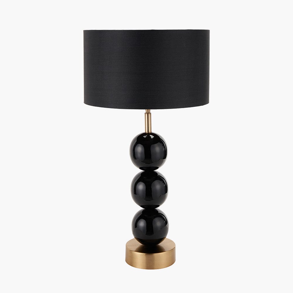 Pacific Lifestyle Lighting Sofia Black and Gold Enamel 3 Ball Table Lamp Base House of Isabella UK