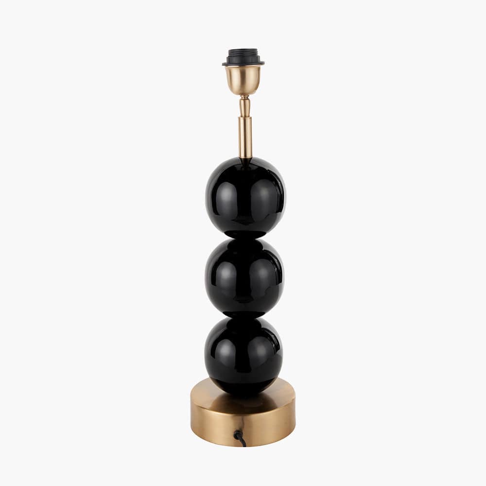 Pacific Lifestyle Lighting Sofia Black and Gold Enamel 3 Ball Table Lamp Base House of Isabella UK