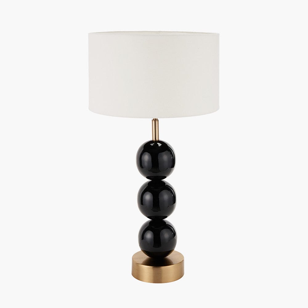 Pacific Lifestyle Lighting Sofia Black and Gold Enamel 3 Ball Table Lamp Base House of Isabella UK