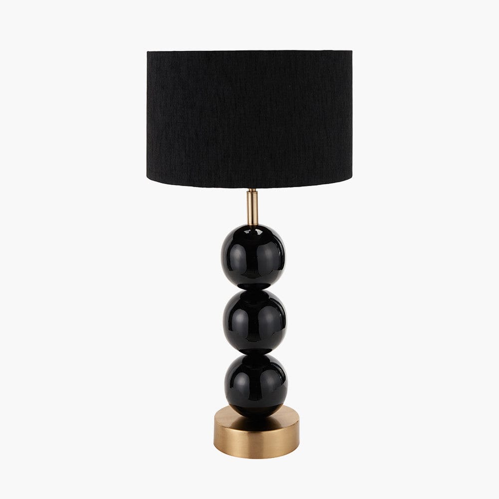 Pacific Lifestyle Lighting Sofia Black and Gold Enamel 3 Ball Table Lamp Base House of Isabella UK