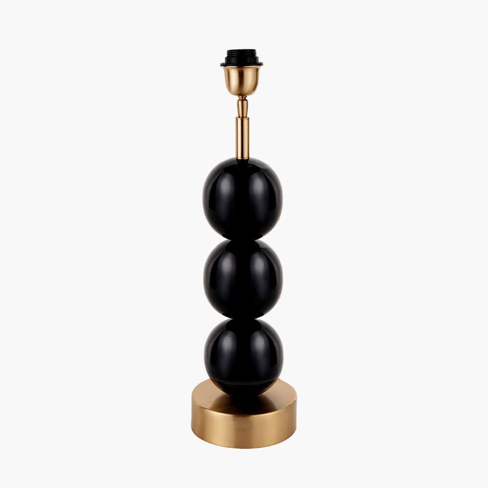 Pacific Lifestyle Lighting Sofia Black and Gold Enamel 3 Ball Table Lamp Base House of Isabella UK