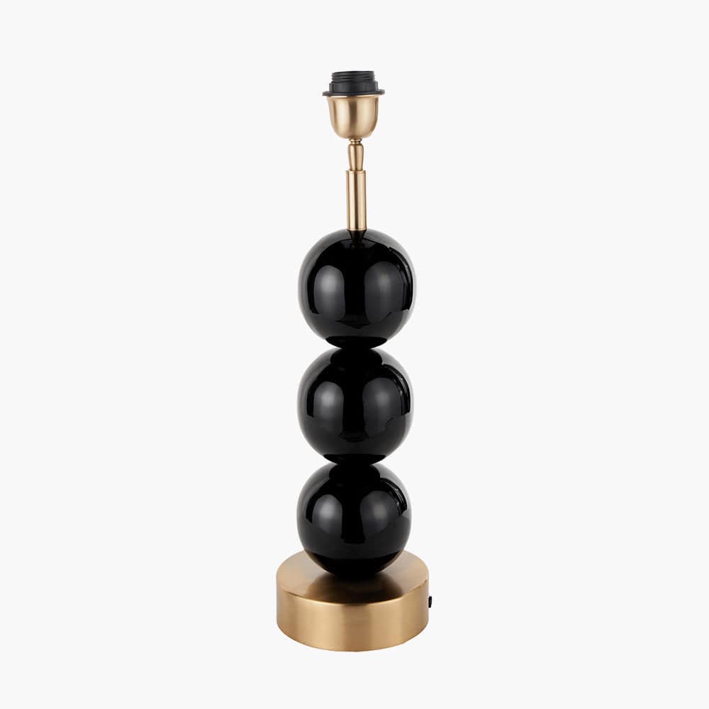 Pacific Lifestyle Lighting Sofia Black and Gold Enamel 3 Ball Table Lamp Base House of Isabella UK