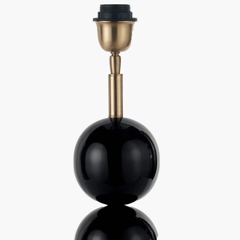 Pacific Lifestyle Lighting Sofia Black and Gold Enamel 3 Ball Table Lamp Base House of Isabella UK