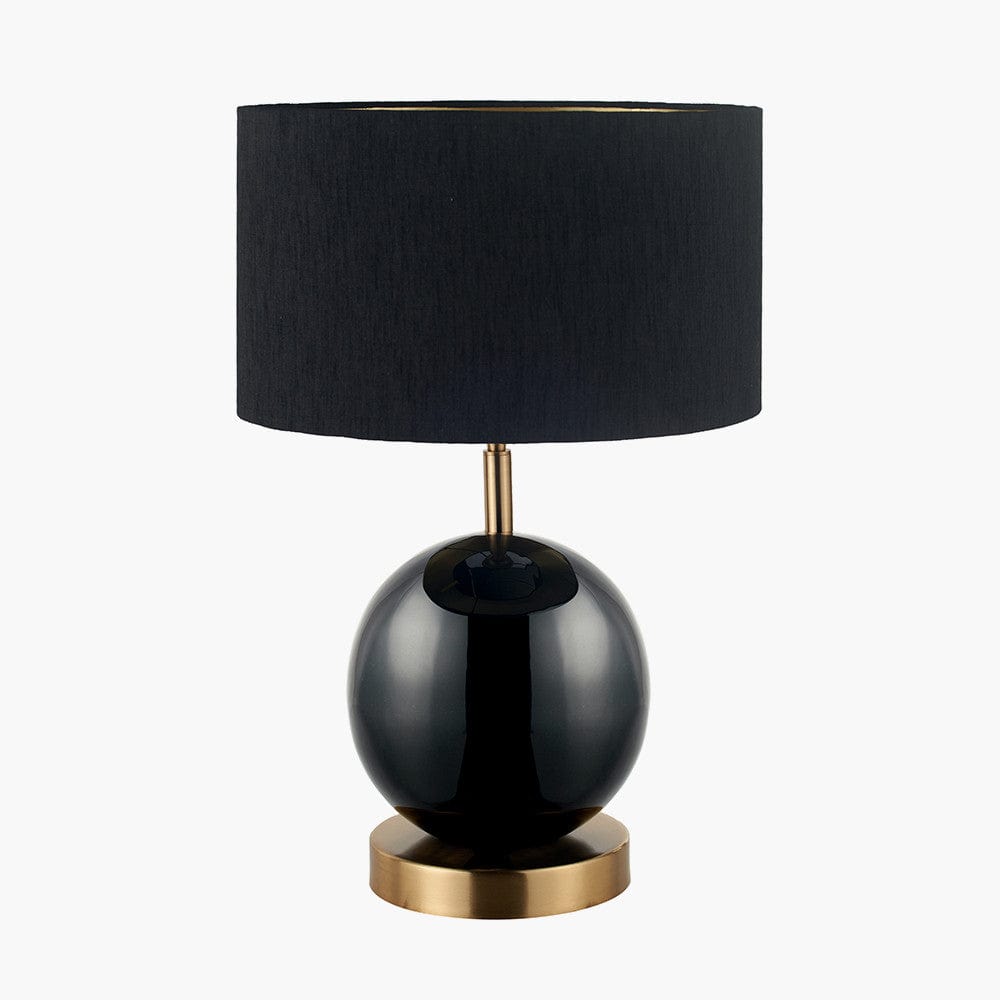 Sofia Black and Gold Enamel Table Lamp Base.