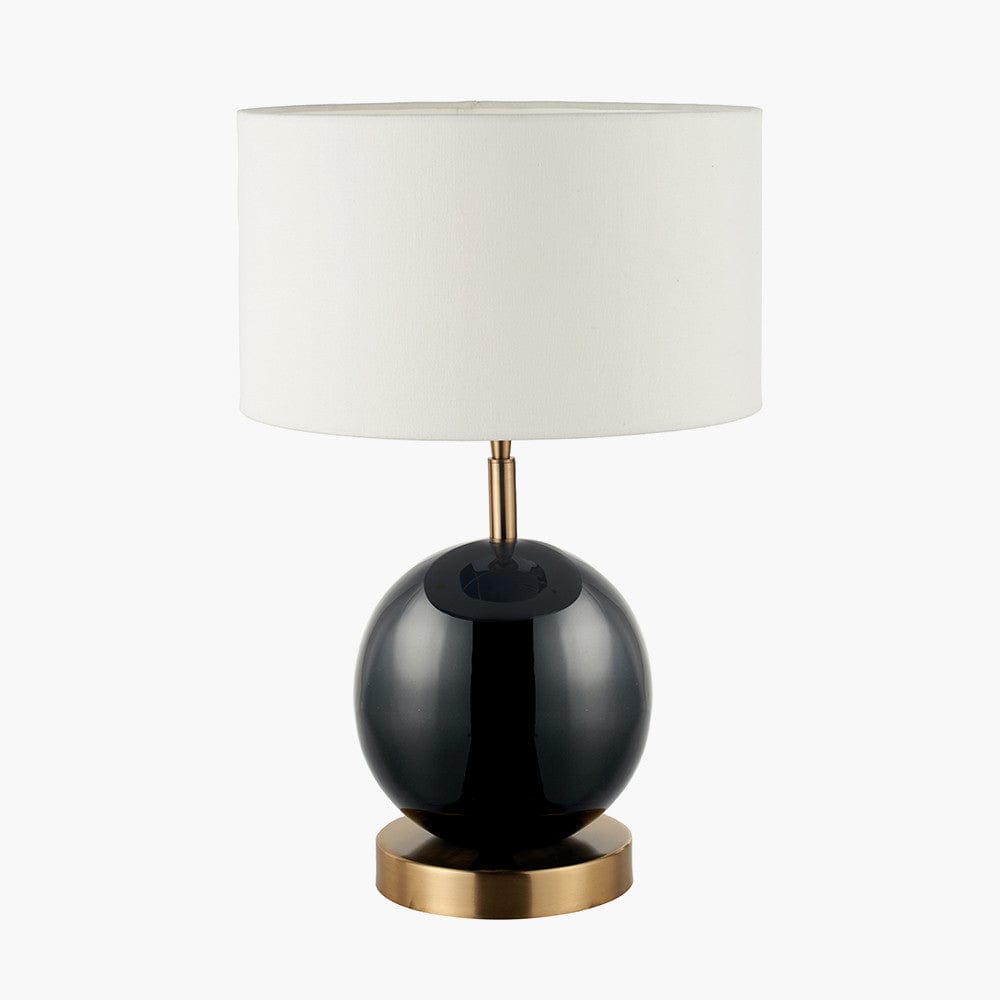 Sofia Black and Gold Enamel Table Lamp Base.