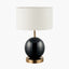 Sofia Black and Gold Enamel Table Lamp Base.